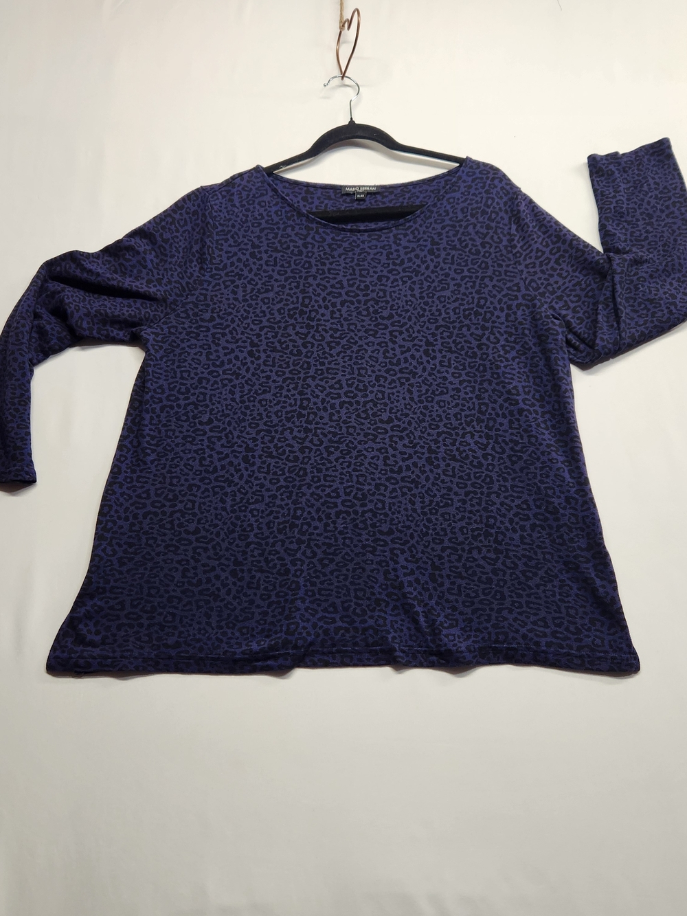 ⭐️Mario Serrani XL Purple Animal Print Tunic Top Knit Super Soft Luxe Blouse